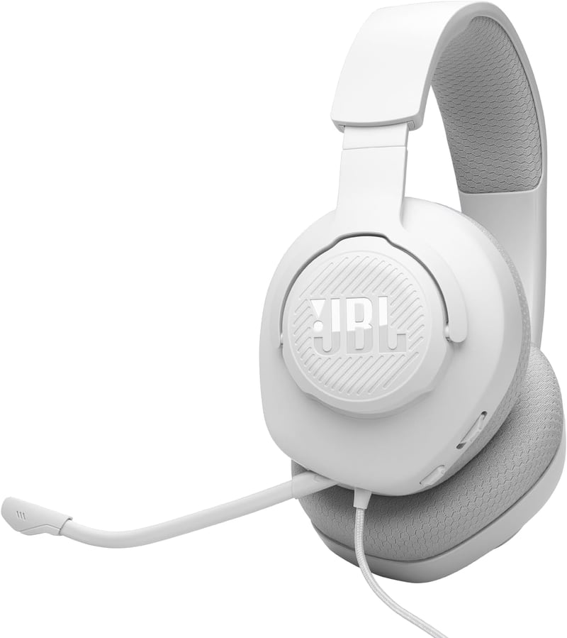 Căști gaming cu fir JBL Quantum 100 M2, Alb, Tehnologie JBL QuantumSOUND, Over-Ear