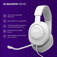 Căști gaming cu fir JBL Quantum 100 M2, Alb, Tehnologie JBL QuantumSOUND, Over-Ear 2