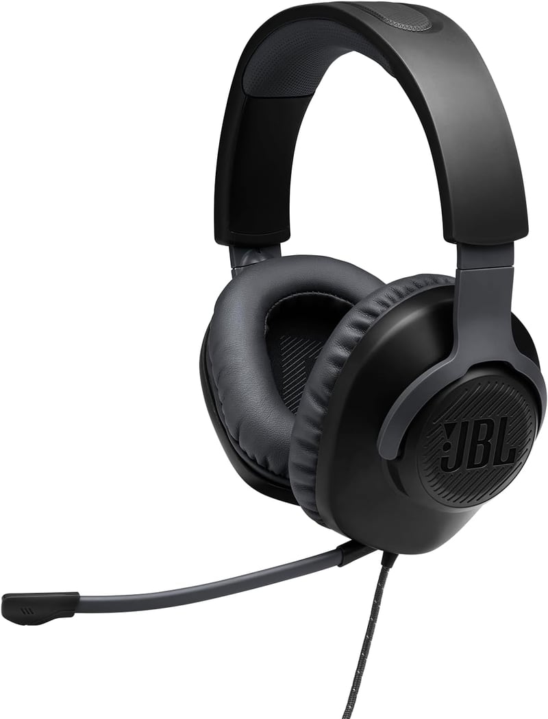 JBL Quantum 100 vezetékes gamer fejhallgató 3,5mm jack mikrofonnal - black, Quantum 100