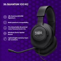 Káblové herné slúchadlá JBL Quantum 100M2, 3,5 mm jack, odnímateľný mikrofón, čierne 3