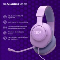 Káblové herné slúchadlá JBL Quantum 100M2 s mikrofónom, 3,5 mm jack – fialové 2