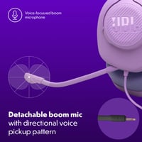 Káblové herné slúchadlá JBL Quantum 100M2 s mikrofónom, 3,5 mm jack – fialové 5