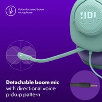 Drôtové herné slúchadlá cez uši JBL Quantum 100M2, 3,5 mm jack konektor, multiplatformová kompatibilita, odnímateľný mikrofón s funkciou stlmenia, čierne 5