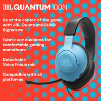 JBL Quantum 100N Gamer Fejhallgató Vezetékes Memóriahabos Mikrofon Nélkül - blue / red, 44J US 4
