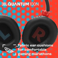 JBL Quantum 100N Gamer Fejhallgató Vezetékes Memóriahabos Mikrofon Nélkül - blue / red, 44J US 2