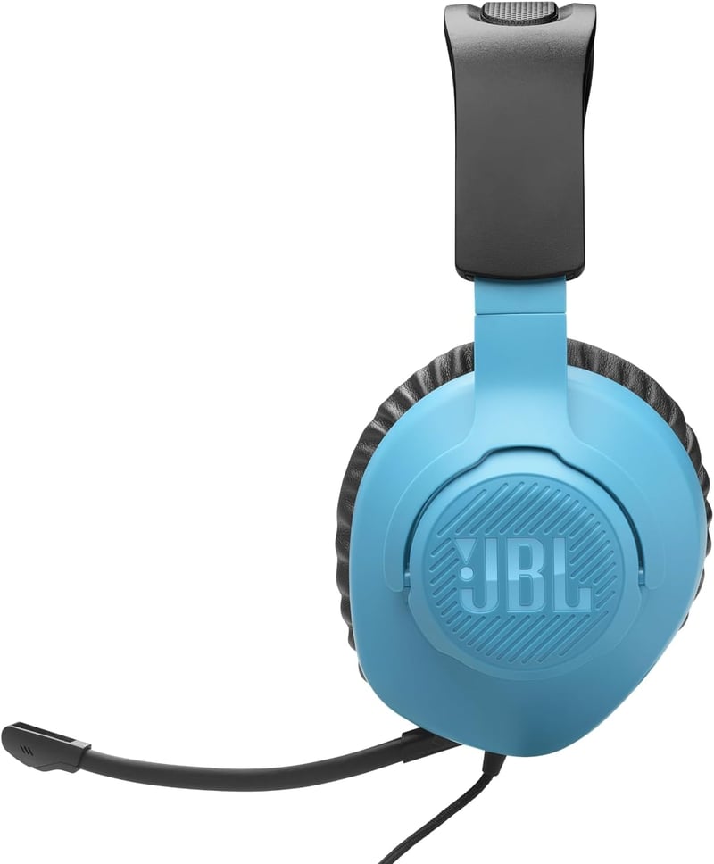 JBL Quantum 100N Gamer Fejhallgató Vezetékes Memóriahabos Mikrofon Nélkül - blue / red, 44J US