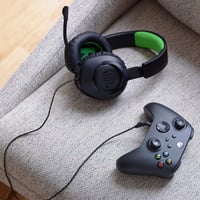 Herné slúchadlá JBL Quantum 100X – Káblové 3,5 mm jack – Odnímateľný mikrofón na ramienku – Kompatibilné s Xbox a inými platformami – Čierna/zelená 7