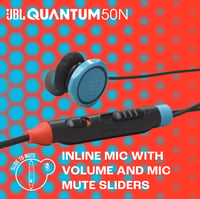 Căști Gaming cu fir JBL Quantum 50N, sunet QuantumSURROUND, Twistlock Comfort, multi-platformă, microfon, roșu-albastru 5