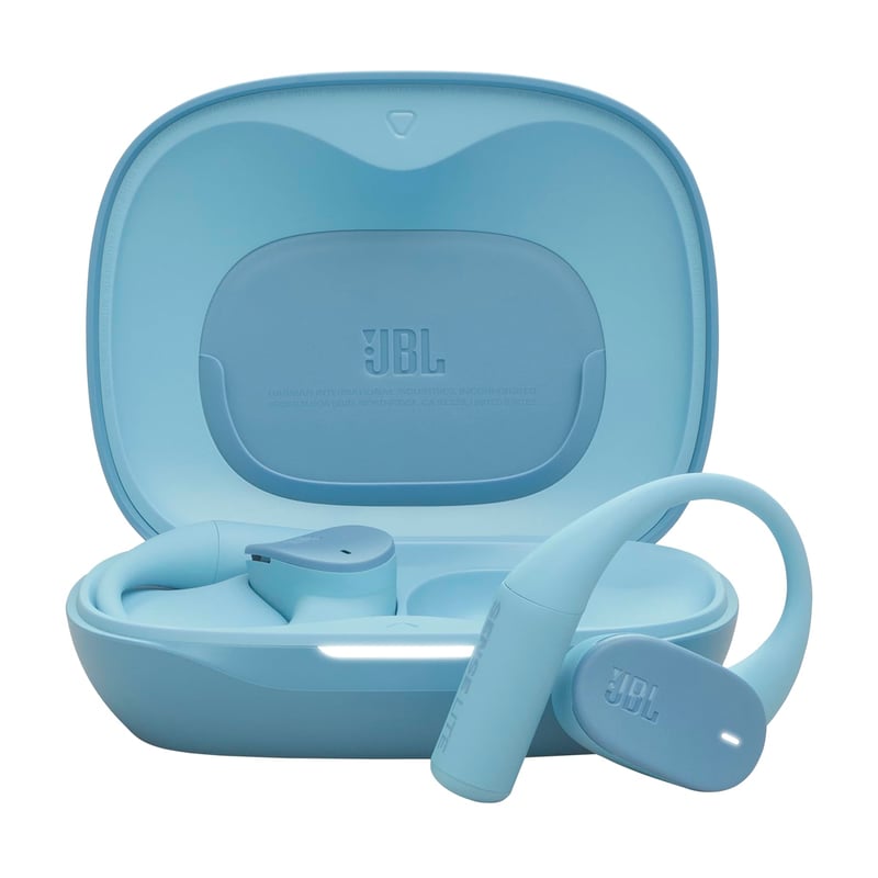JBL Sense Lite True Wireless slúchadlá s otvorenou konštrukciou – modré | Bluetooth 5.4, dizajn s háčikmi za uši, 32-hodinová výdrž batérie, odolnosť voči vode IP54