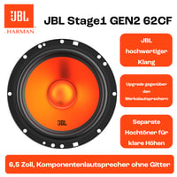 Set difuzoare auto pe componente JBL Stage1 GEN2 62CF 165mm (6,5") - 80W RMS 640W Max, 2 difuzoare bas + 2 tweetere, Harman Kardon 5
