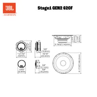 Set difuzoare auto pe componente JBL Stage1 GEN2 62CF 165mm (6,5") - 80W RMS 640W Max, 2 difuzoare bas + 2 tweetere, Harman Kardon 9