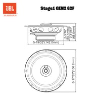 Difuzoare auto coaxiale JBL Stage1 GEN2 62F 165 mm (6,5") - 50W RMS 400W Max, sistem audio HiFi premium, set (pereche) 8