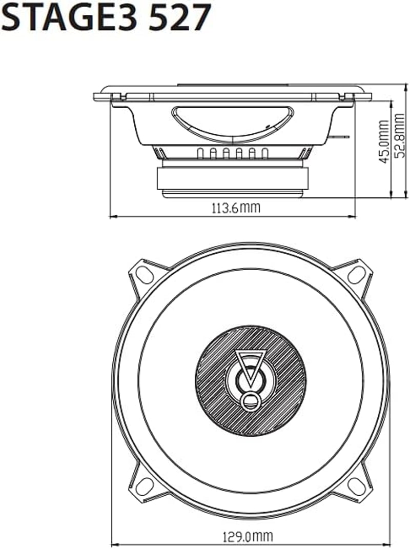 JBL Stage3 527 autóhifi hangszóró szett 200W 13cm 2-utas - 13 cm, 2-way coaxial (+ front)