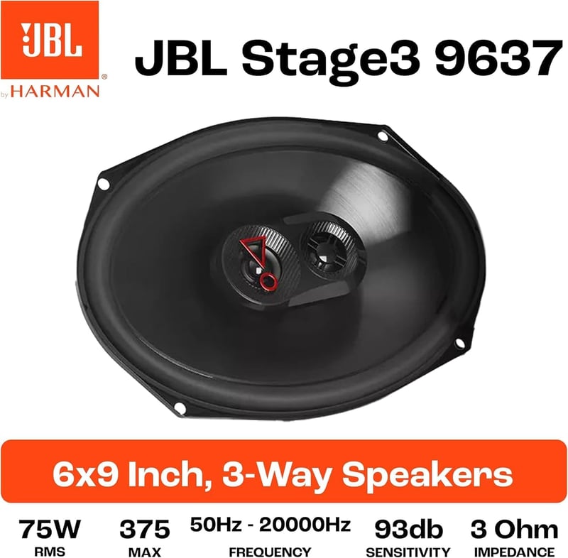 JBL Stage3 9637F 3-utas autó hangszóró szett 375W 6x9 inch ovális