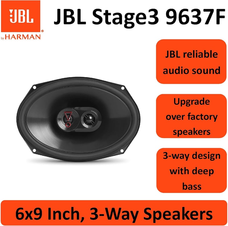 JBL Stage3 9637F 3-utas autó hangszóró szett 375W 6x9 inch ovális