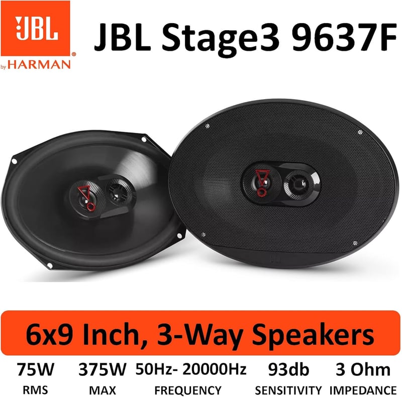 JBL Stage3 9637F 3-utas autó hangszóró szett 375W 6x9 inch ovális