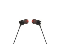 Slúchadlá do uší JBL Tune 110 s mikrofónom a diaľkovým ovládaním, plochým káblom odolným proti zamotaniu, čierne 2