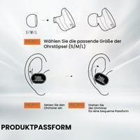 Bezdrôtové slúchadlá JBL Tune 130 NC TWS s Bluetooth, potlačením hluku, vodoodolnosťou, biele, výdrž batérie 40 hodín 9