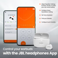 Bezdrôtové slúchadlá JBL Tune 130 NC TWS s Bluetooth, potlačením hluku, vodoodolnosťou, biele, výdrž batérie 40 hodín 6