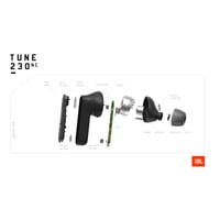 Bezdrôtové slúchadlá JBL Tune 230 NC TWS do uší s potlačením hluku, čierne, vodotesné, 40 hodín výdrže batérie, nabíjanie cez USB-C 8