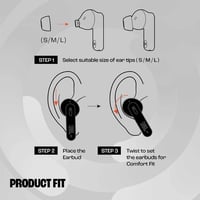 Bezdrôtové slúchadlá JBL Tune 230 NC TWS do uší s potlačením hluku, čierne, vodotesné, 40 hodín výdrže batérie, nabíjanie cez USB-C 9