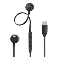 Káblové slúchadlá JBL Tune 305C v čiernej farbe s USB-C konektorom, mikrofónom a zvukom Pure Bass 1