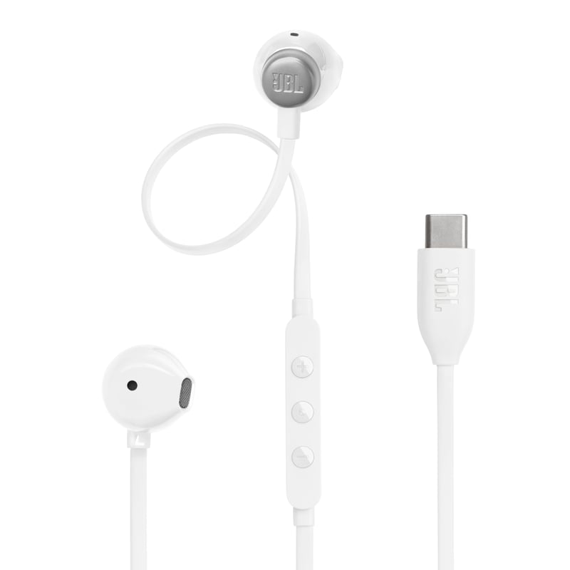 Căști cu fir JBL Tune 305C USB-C cu microfon - alb