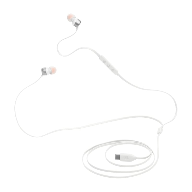 Káblové slúchadlá JBL Tune 310C USB-C s mikrofónom, biele