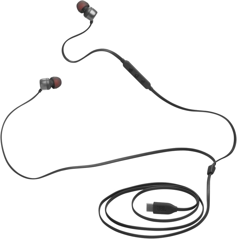 JBL Tune 310C vezetékes fülhallgató USB-C csatlakozóval, mikrofonnal - fekete