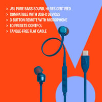 JBL Tune 310C vezetékes fülhallgató USB-C csatlakozóval, mikrofonnal - fekete 8