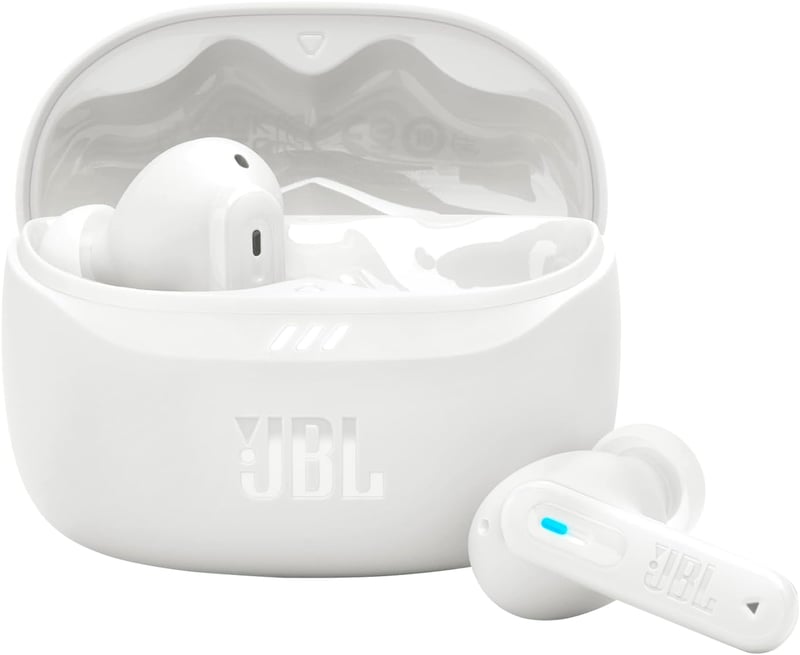 JBL Tune Beam 2 Bluetooth fülhallgató zajszűréssel, 48 órás akkumulátor, IP54 vízálló - 2-White, JBL Tune Beam 2
