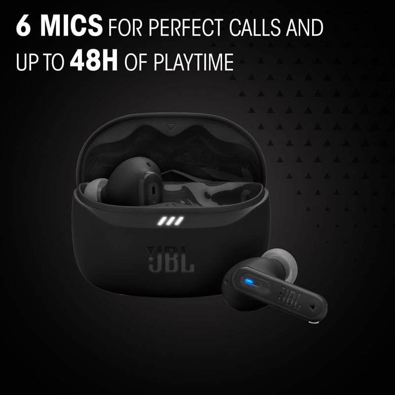 JBL Tune Beam 2 Bluetooth fülhallgató zajszűréssel, 48 órás akkumulátor, IP54 vízálló - 2-White, JBL Tune Beam 2