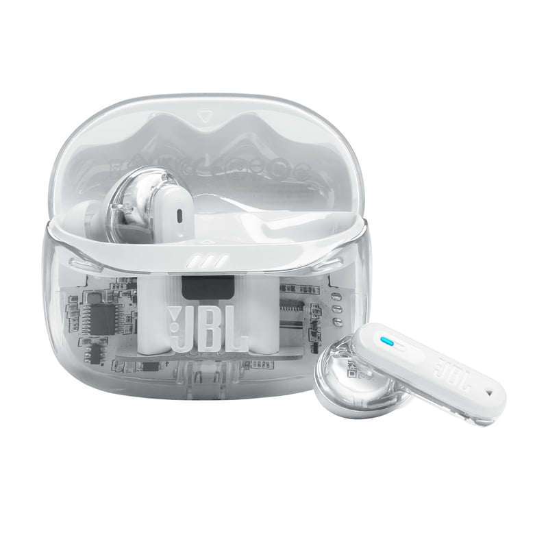 JBL Tune Beam Ghost 2 True Wireless Bluetooth slušalice s aktivnim poništavanjem buke, baterijom od 48 sati, IP54, Multipoint, Ghost White - rabljeno