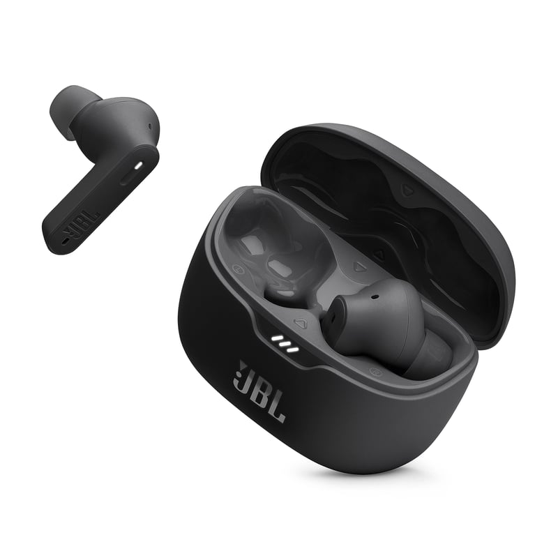 Bezdrôtové slúchadlá JBL Tune Beam s Bluetooth, aktívnym potlačením hluku, vodoodolné, čierne, 48-hodinová výdrž batérie