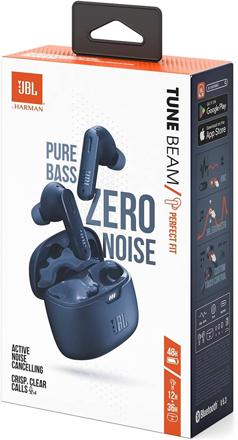 JBL Tune Beam vízálló vezeték nélküli fülhallgató zajszűréssel, kék - Single