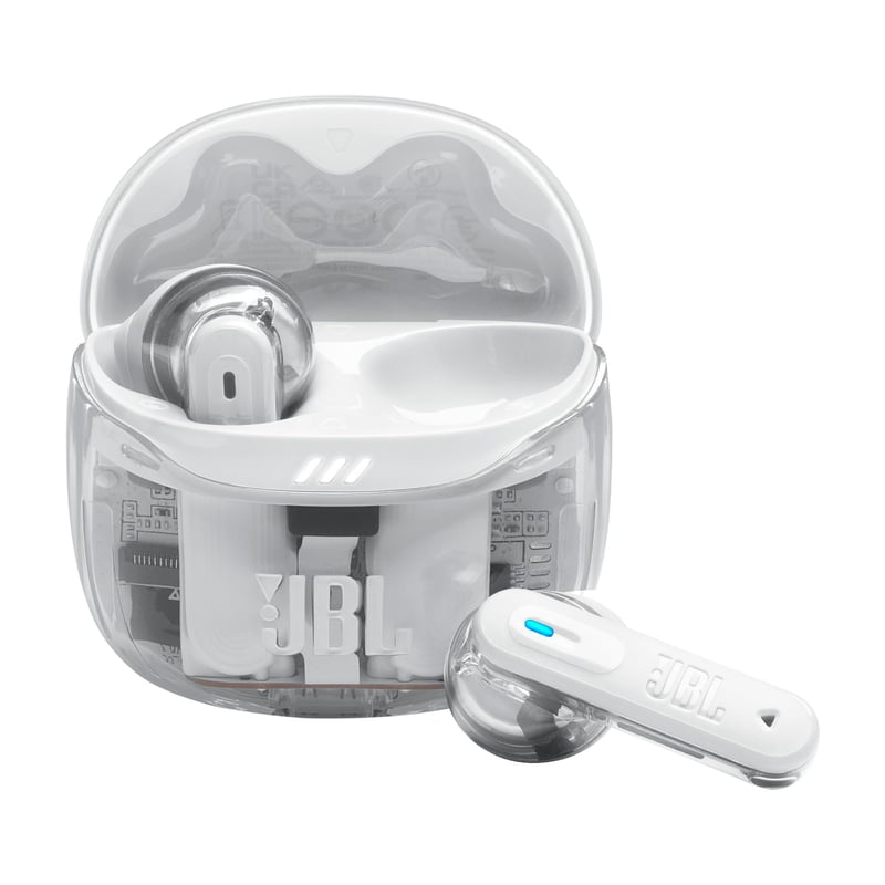 Bezdrôtové slúchadlá JBL Tune Flex Ghost 2 s ANC, 48 h, IP54 – biele