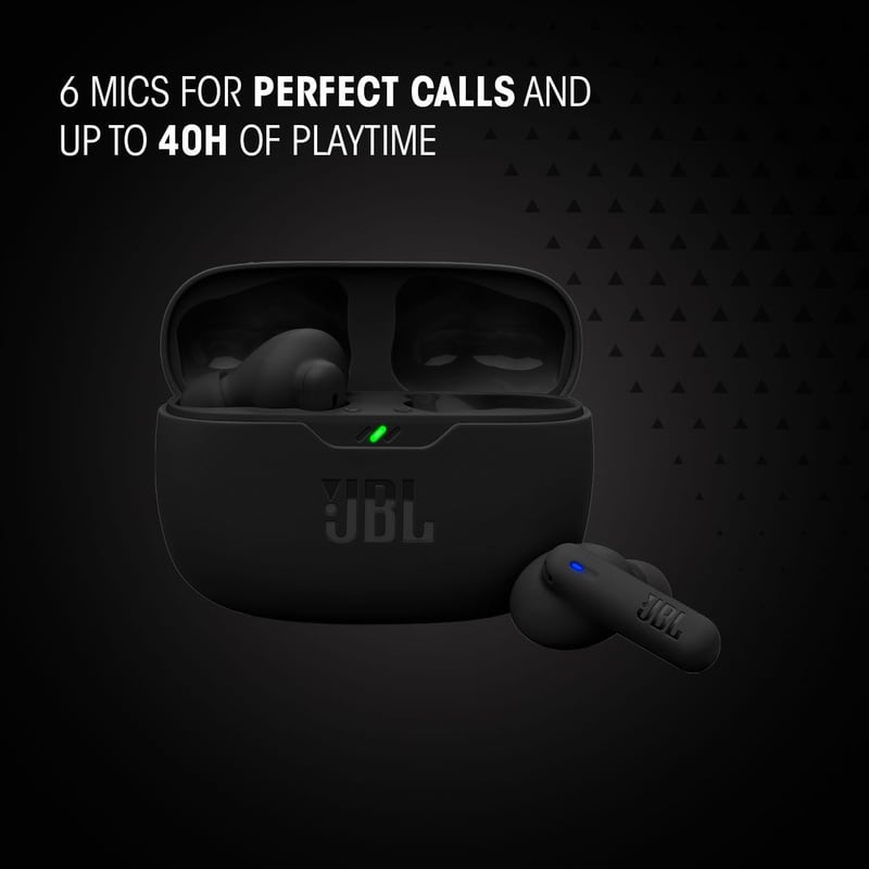 JBL Wave Beam 2 vezeték nélküli Bluetooth fülhallgató zajszűréssel, 40 órás játékidő - black, JBL Wave Beam 2