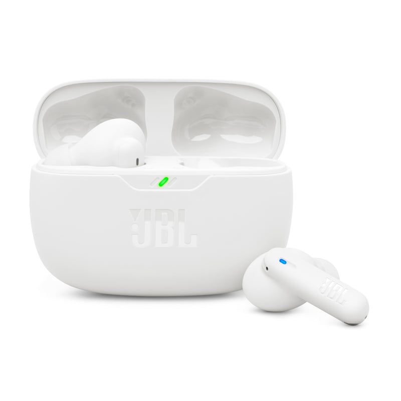 Căști in-ear wireless JBL Wave Beam 2 cu Bluetooth, anulare a zgomotului, 40 de ore autonomie, Pure Bass Sound, Smart Ambient, Alb