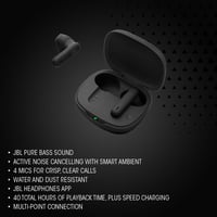 JBL Wave Flex 2 Bluetooth fülhallgató 40 órás akkumulátor, IP54 vízálló, multipoint - black, JBL Wave Flex 2 5