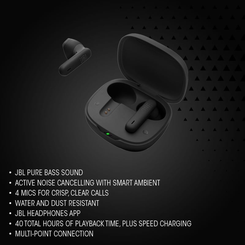 JBL Wave Flex 2 Bluetooth fülhallgató 40 órás akkumulátor, IP54 vízálló, multipoint - black, JBL Wave Flex 2