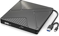 JBonest külső CD DVD meghajtó USB 3.0 Type-C, hordozható író +/-RW, laptophoz asztalihoz MacBookhoz Windows Linux Mac OS 1
