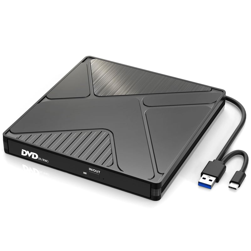 JBonest vanjski CD/DVD pogon USB 3.0 Type-C, prijenosni RW snimač