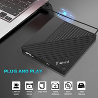 JBonest USB 3.0 külső DVD/CD meghajtó Type-C, SD/TF kártyaolvasó, hordozható írható 2