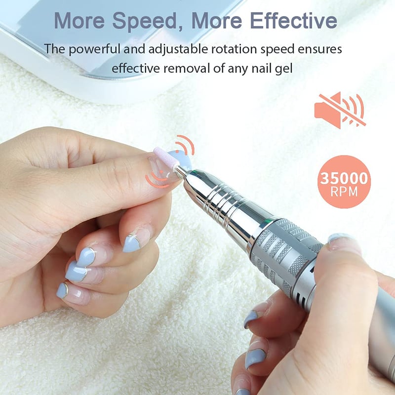 JCMASTER TouchPro+ Elektromos Körömcsiszoló Szett Gél és Akrillhoz 6 Fej 35000 rpm