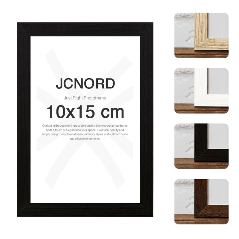 JCNORD crni MDF okvir za slike, s akrilnim staklom, 10x15 cm