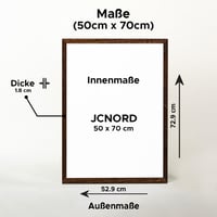 JCNORD MDF Fotorámik 50x70 cm, farba orech, s nerozbitným akrylátovým sklom - Moderný rám na fotky na stenu aj na stôl 2