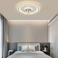 JDONG Stropni ventilator sa svjetlom i daljinskim upravljačem, 54W LED tiha stropna svjetiljka s ventilatorom, prigušivo, timer, podesiva brzina vjetra, 47 cm, dnevni boravak spavaća soba 7
