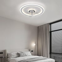 JDONG Stropni ventilator sa svjetlom i daljinskim upravljačem, 54W LED tiha stropna svjetiljka s ventilatorom, prigušivo, timer, podesiva brzina vjetra, 47 cm, dnevni boravak spavaća soba 6
