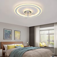 JDONG Stropni ventilator sa svjetlom i daljinskim upravljačem, 54W LED tiha stropna svjetiljka s ventilatorom, prigušivo, timer, podesiva brzina vjetra, 47 cm, dnevni boravak spavaća soba 8
