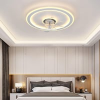 JDONG Stropni ventilator sa svjetlom i daljinskim upravljačem, 54W LED tiha stropna svjetiljka s ventilatorom, prigušivo, timer, podesiva brzina vjetra, 47 cm, dnevni boravak spavaća soba 9